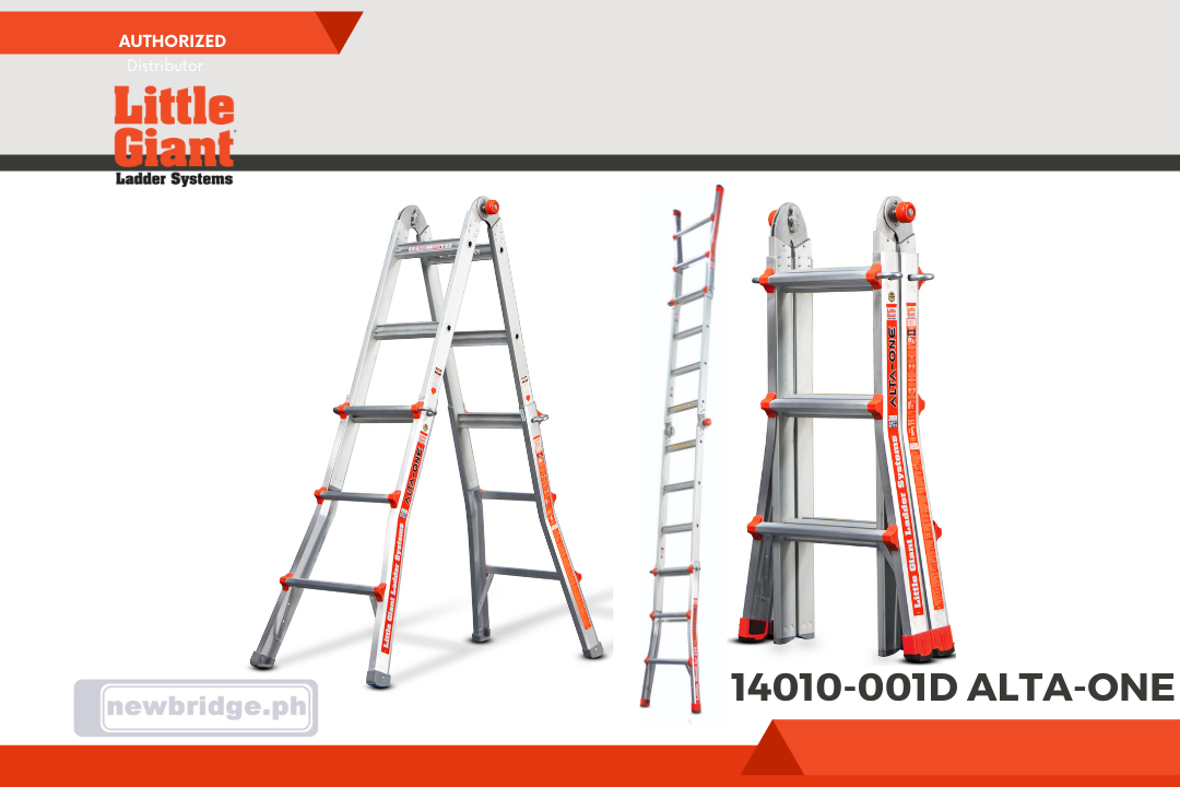 14010-001D ALTA-ONE ALTA-ONE, Model 13 - Type I - 250 lb Rated, Aluminum Articulated Extendable Ladder
