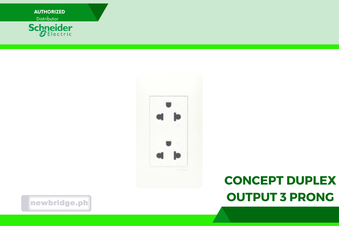 3 Gang Flush Plate w/ Plastic Grid (A3000 WE); Concept - twin universal socket - 3 pin - 16A - 3 modules - push in (3426UEST2M WE)