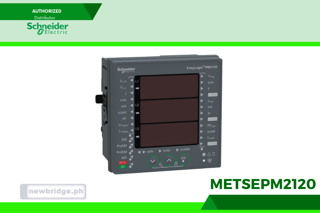 EasyLogic PM2120, Power & Energy meter, up to the 15th harmonic, LED display, RS485, class 1