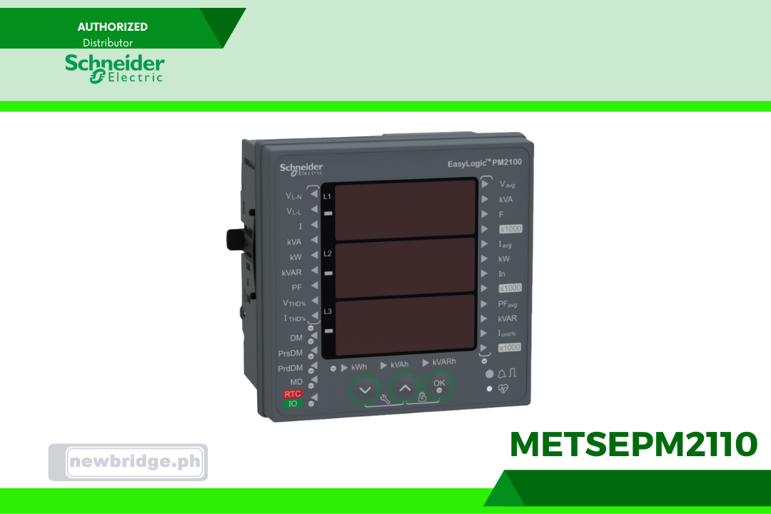 METSEPM2110, EasyLogic PM2110, Power & Energy meter, Total Harmonic, LED display, Pulse, class 1
