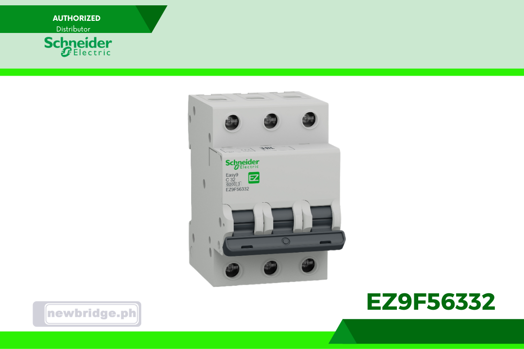 Miniature circuit breaker, Easy9, 3P, 32 A, C curve, 6000 A