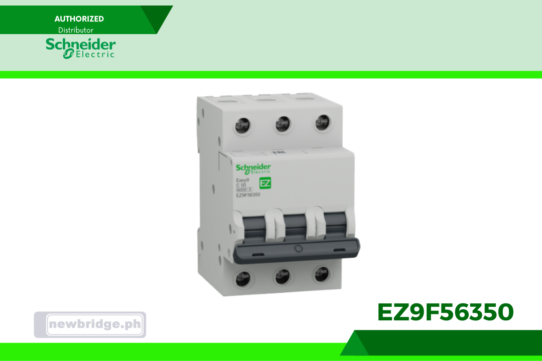 Miniature circuit breaker, Easy9, 3P, 50 A, C curve, 6000 A