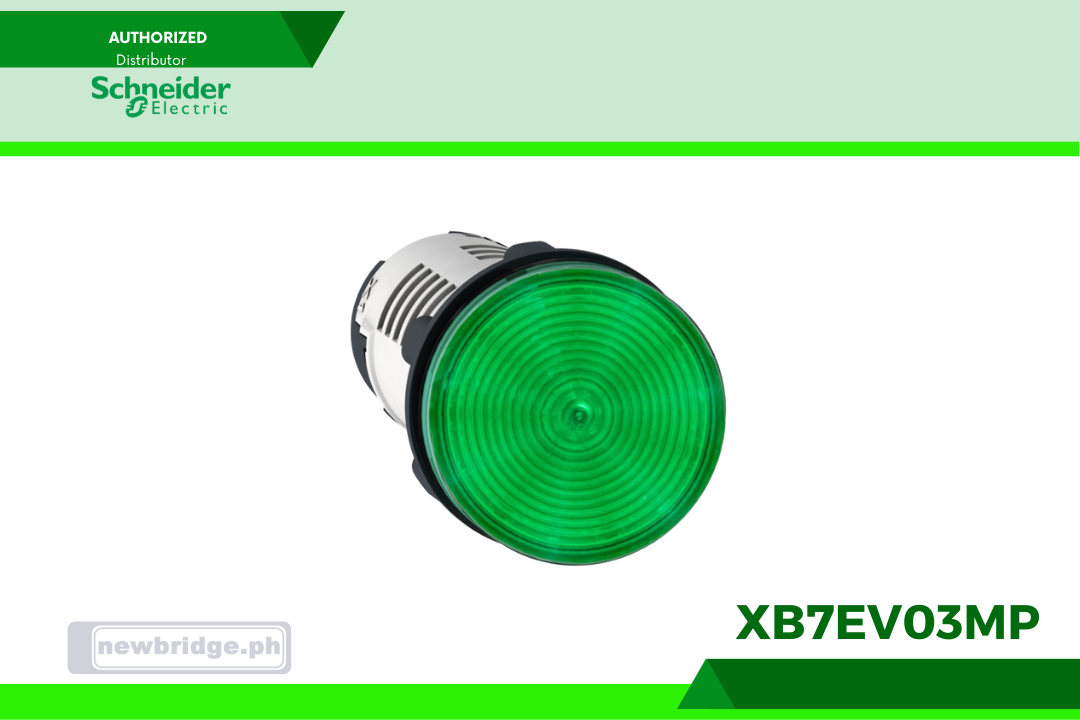 XB7EV03MP- Harmony , Monolithic pilot light, plastic, green, Ø22, integral LED, 230…240 V AC