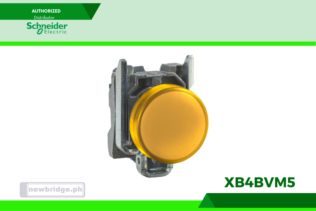XB4BVM5- Harmony, Pilot light, metal, orange, Ø22, plain lens with integral LED, 230...240 VAC