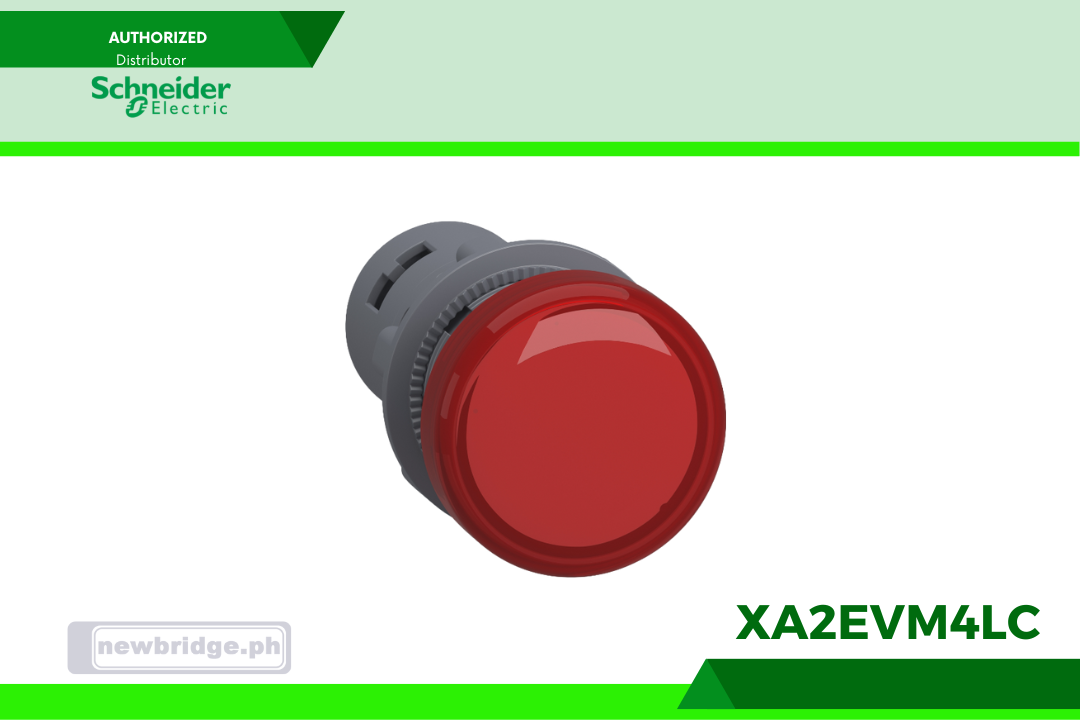 XA2EVM4LC- Easy Harmony, Monolithic pilot light, plastic, red, Ø22, integral LED, screw clamp terminals, 220…230 V AC, anti interference