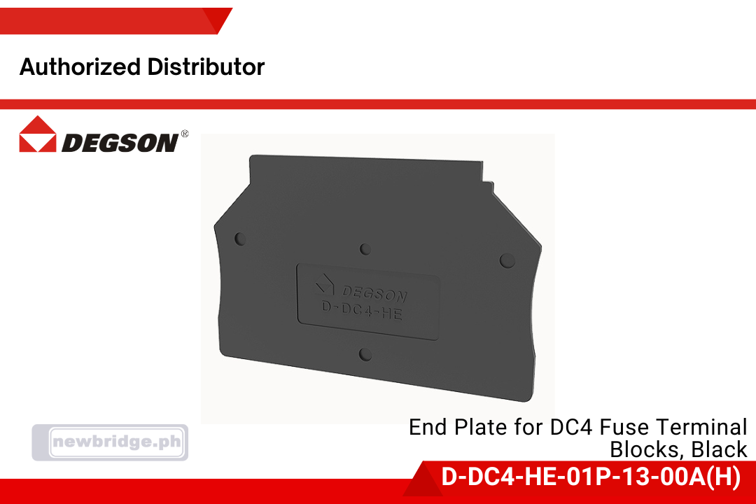 Degson End Plate for DC4 Fuse Terminal Blocks, Black
