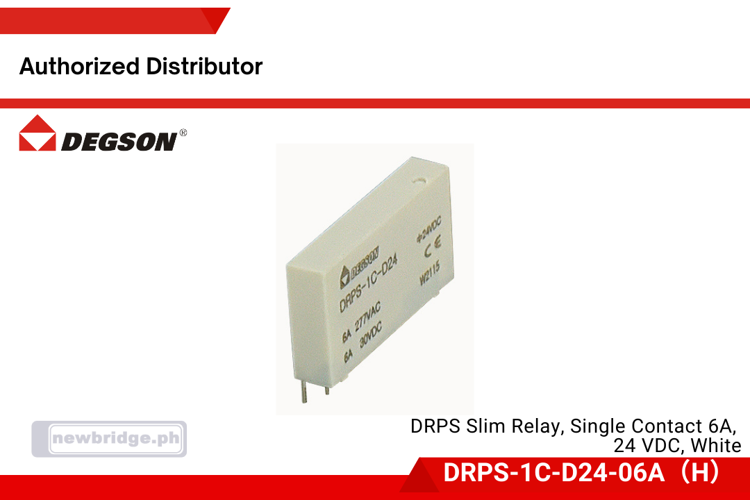 Degson DRPS Slim Relay, Single Contact 6A,  24 VDC, White
