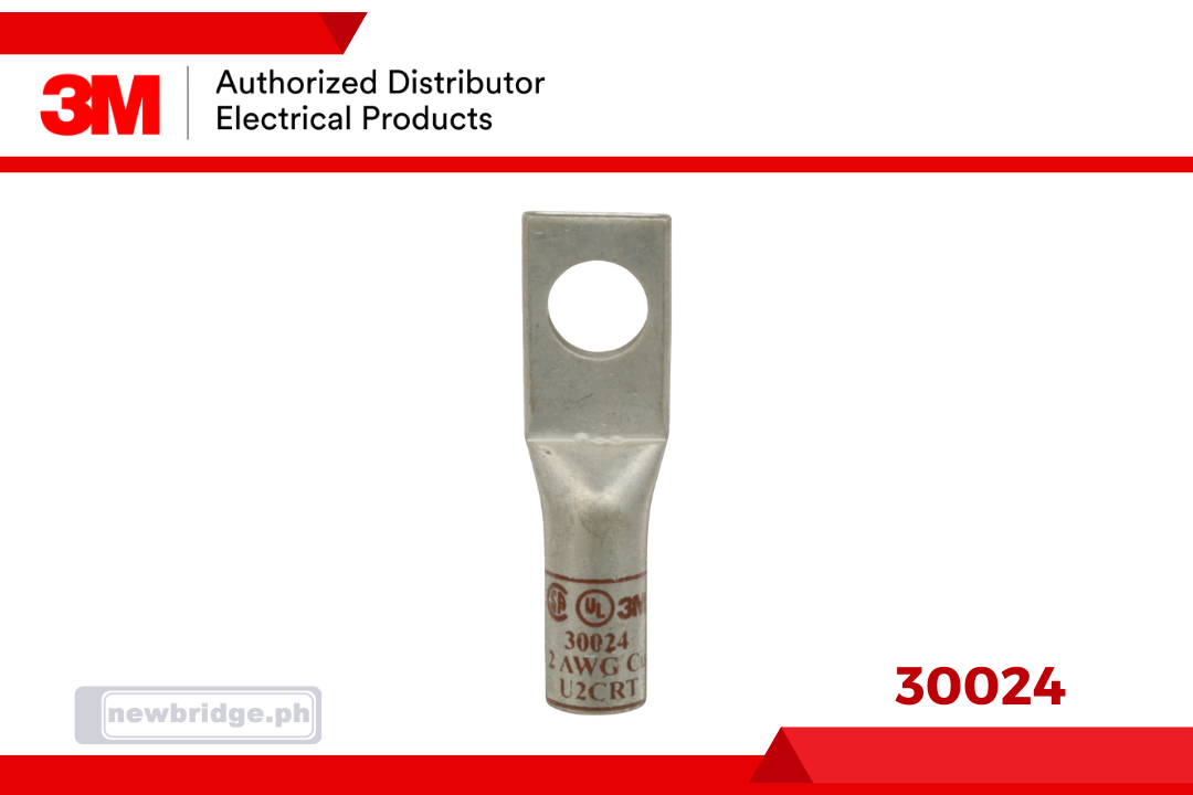 30024, 3M™ Scotchlok™ Copper One Hole Lug, up to 35 kV, 2 AWG, Stud Size 3/8 (10), Brown