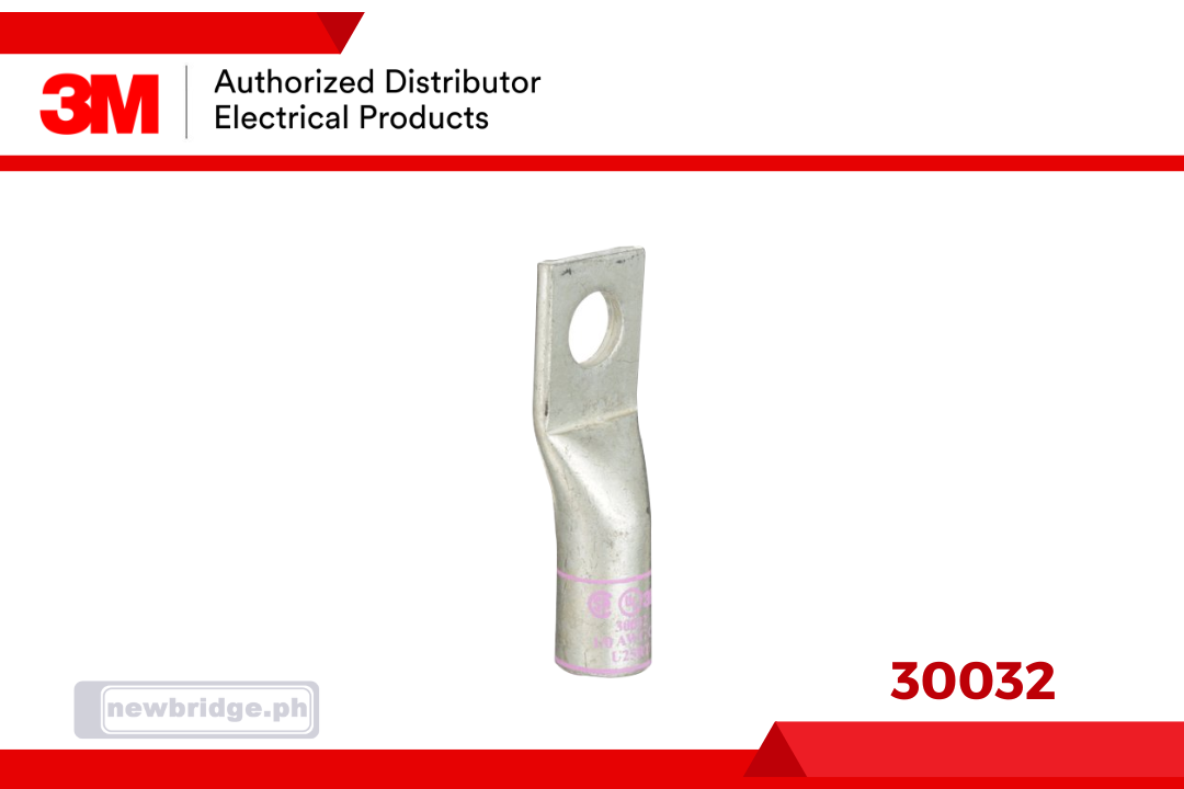 30032, 3M™ Scotchlok™ Copper One Hole Lug, up to 35 kV, 1/0 AWG, Stud Size 3/8 (10), Pink, 10/Case