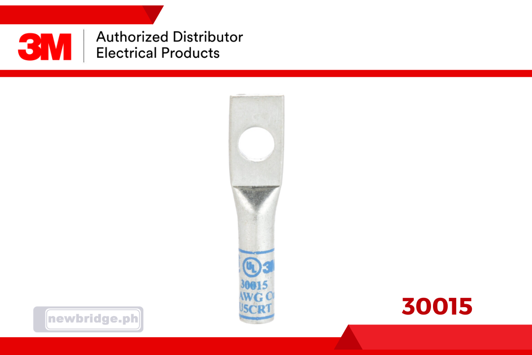 30015, 3M™ Scotchlok™ Copper One Hole Lug, up to 35 kV, 6 AWG, Stud Size 1/4 (6), Blue