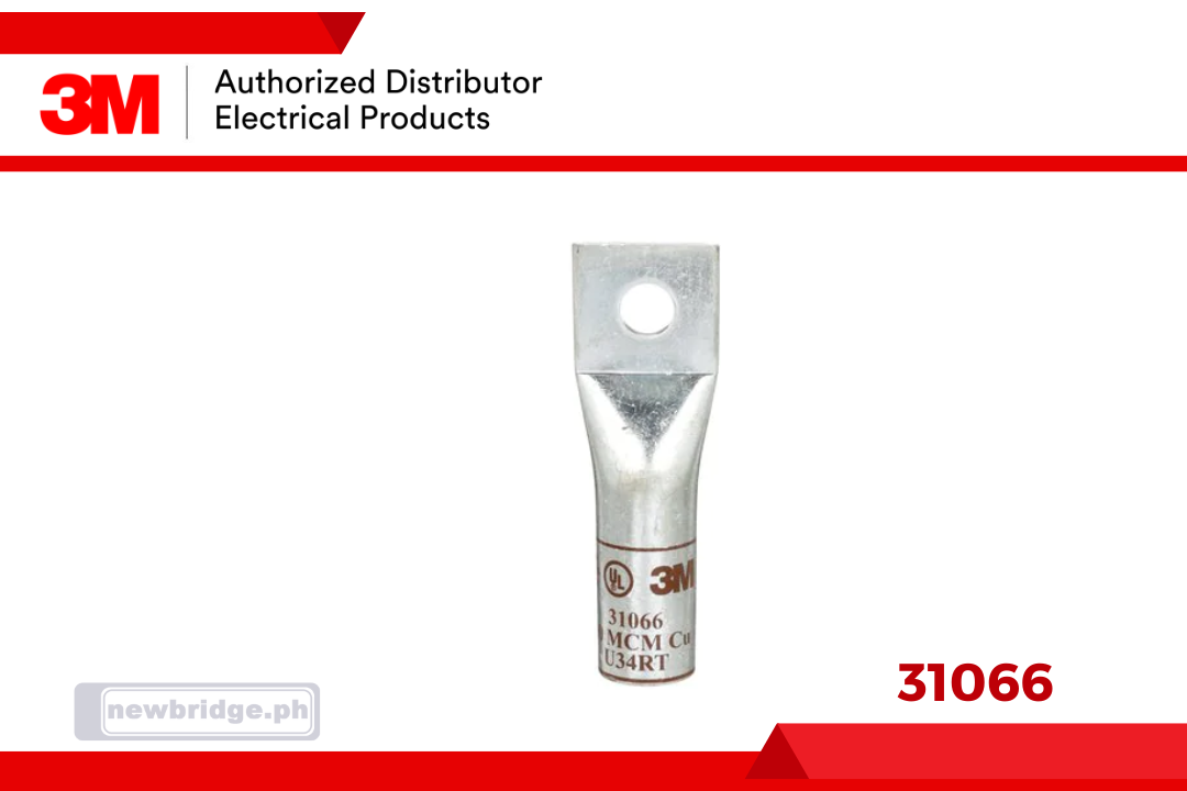 31066, 3M™ Scotchlok™ Copper One Hole Long Barrel Lug, up to 35 kV, 500 kcmil, Brown