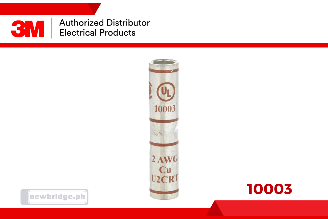 10003, 3M™ Scotchlok™ Copper Standard Barrel Connector, up to 35 kV, 2 AWG, Brown